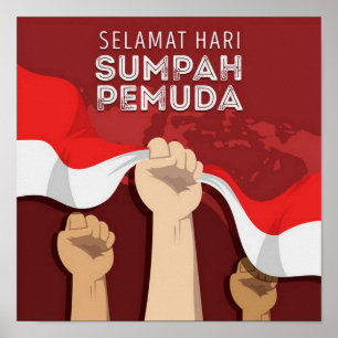 Poster Sumpah Pemuda - Engagement de la jeunesse indonési
