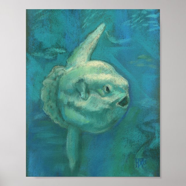 Poster Sun Fish, Mola Mola Ocean Underwater Animaux Art P (Devant)