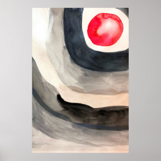 Poster Sun gris et noir art moderne abstrait