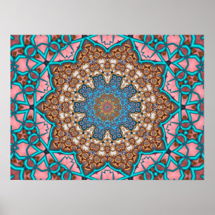 Poster Sun Mandala Floral
