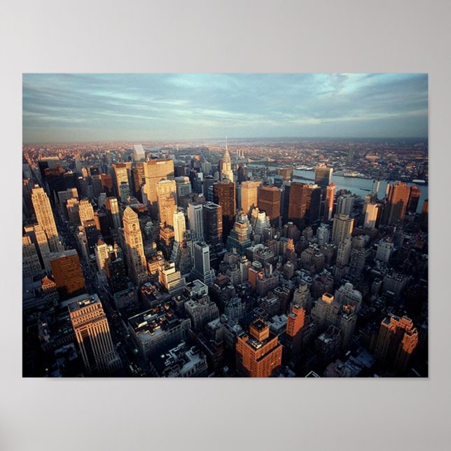 POSTER Sun on New York City ~Distant Chrysler Bldg (Front)