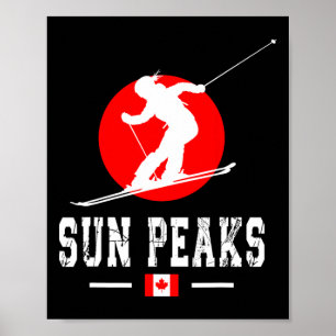 Poster Sun Peaks Canada Station de ski Rocky Mountains Ca