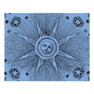 Poster Sun Stars Antique Nuit Ciel Médiéval Zodiac