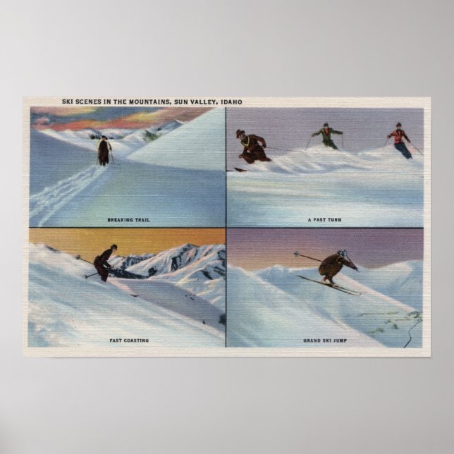 Poster Sun Valley, ID - Ski (Devant)