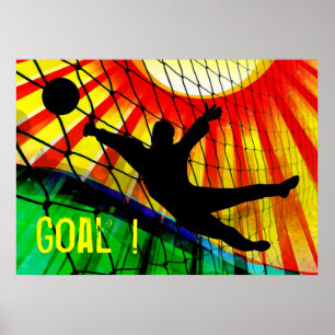 Poster Sunburst and Net Soccer Goalie
