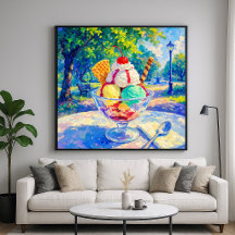 Sundae dans le parc - Style impressionniste pastel