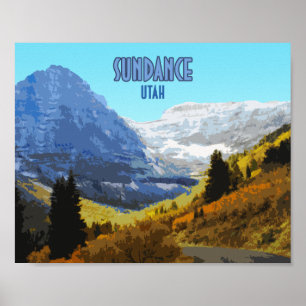Poster Sundance Utah Mountains Vintage