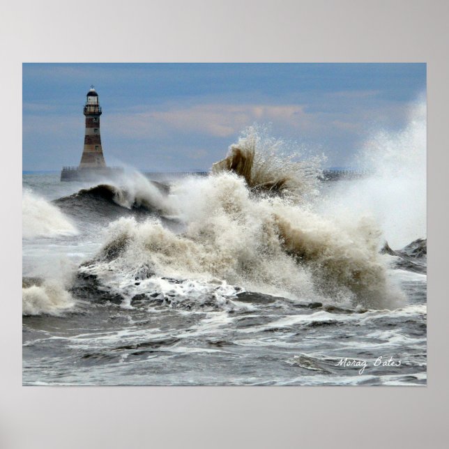 Poster Sunderland - Jetée Roker et phare (Devant)