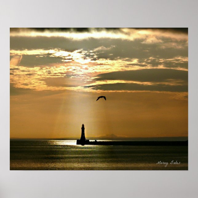 Poster Sunderland - Jetée Roker et phare (Devant)