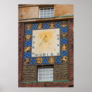 Poster Sundial Clock On Building, Germany