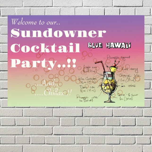 Poster Sundowner Blue Hawaii Cocktail Party (Sundowner Blue Hawaii Cocktail Party Wall Poster)