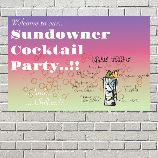 Poster Sundowner Blue Tahoe Cocktail Party (Sundowner Blue Tahoe Cocktail Party Wall Poster)