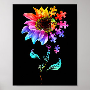 Poster Sunflower Be Kind Puzzle Piece Sensibilisation sur