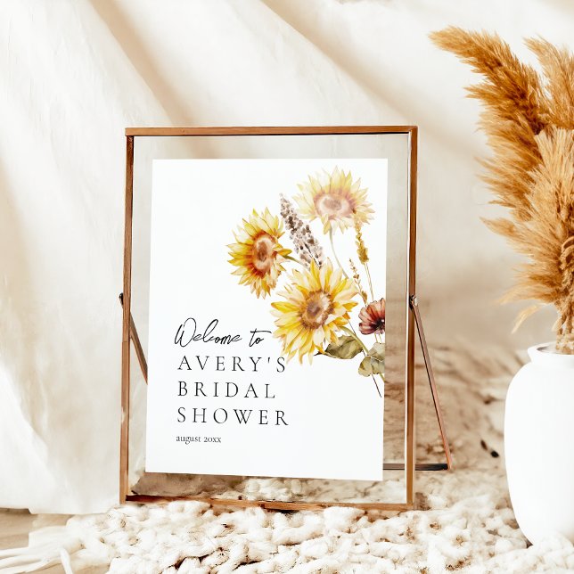 Poster Sunflower Boho Fleur sauvage Fête des mariées mode (Créateur téléchargé)