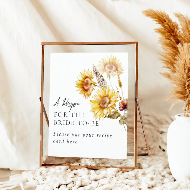 Poster Sunflower Boho Fleur sauvage Fête des mariées mode (Créateur téléchargé)