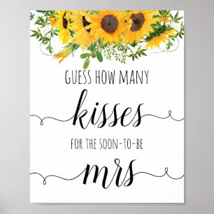 Poster Sunflower Douche Devinez Combien de baisers