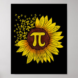 Poster Sunflower Math Chemise de l'enseignant Nerd