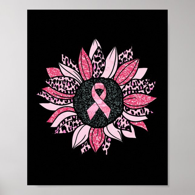 Poster Sunflower rose Cancer du sein Sensibilisation Femm (Devant)