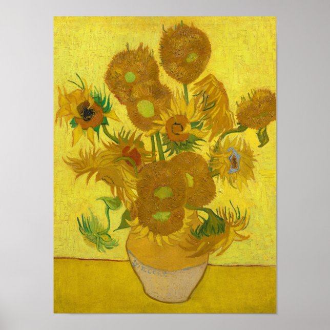 Poster Sunflowers, 1889 par Vincent van Gogh (Devant)
