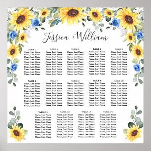 Poster Sunflowers Eucalyptus 14 Tables CADRE