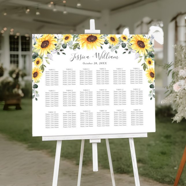Poster Sunflowers Eucalyptus 18 Tables CADRE (Créateur téléchargé)