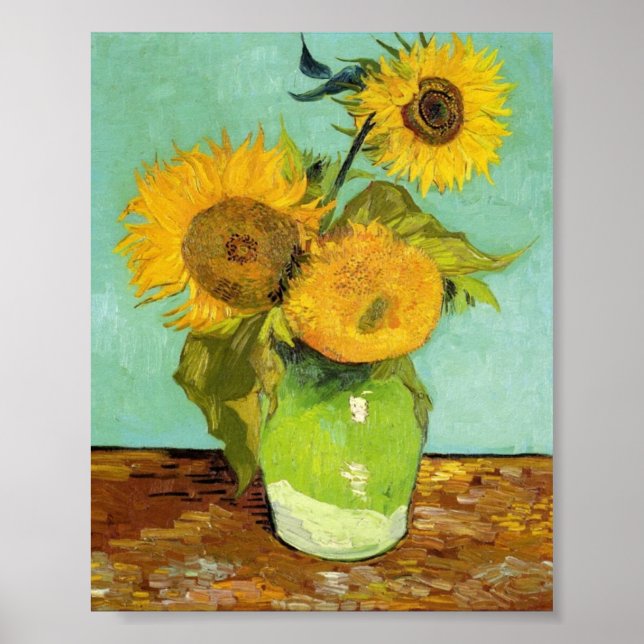 Poster Sunflowers par Van Gogh (Devant)