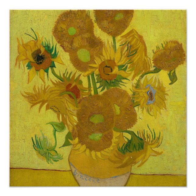Poster Sunflowers - Vincent van Gogh (Devant)