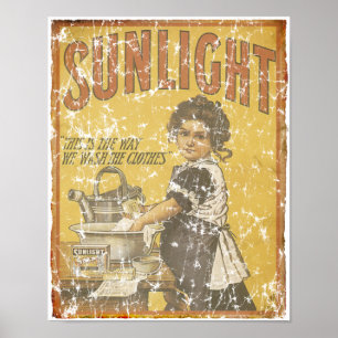 Poster Sunlight Soap - 1873- en détresse