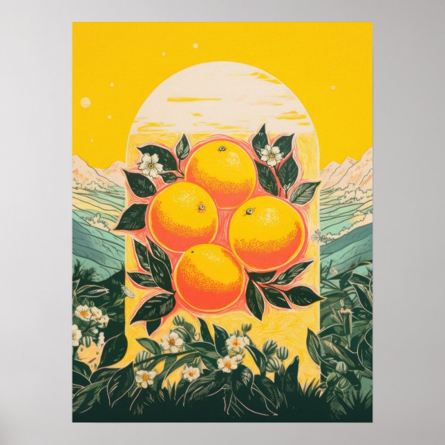 Poster Sunny Orchard Elegance (Devant)
