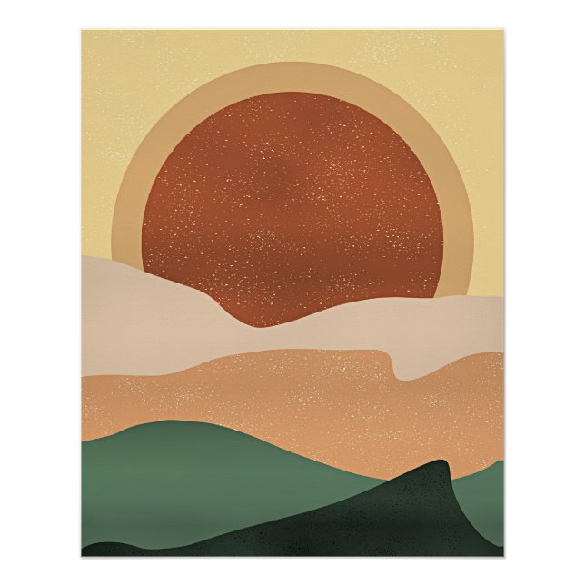 Poster Sunrise Abstraite, minimalisme, (Devant)