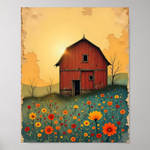 Poster Sunrise Barn Digital