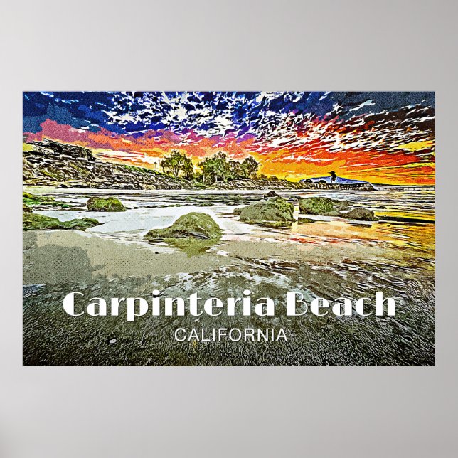 Poster Sunrise Carpinteria Beach (Devant)