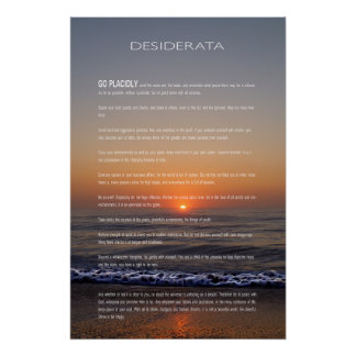 Poster Sunrise D'Or De La Plage DESIDERATA