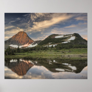 Poster Sunrise et réflexion, Parc national des Glaciers,