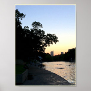 Poster "Sunrise Over Water" Barton Springs Austin