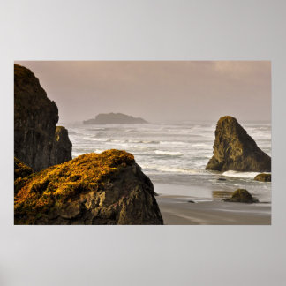 Poster Sunrise Storm Surf et or