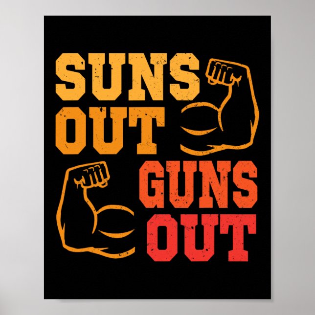 Poster Suns Out Guns Out Muscles Bodybuilding Poids (Devant)