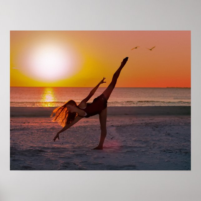 Poster Sunset Ballet sur la plage (Devant)