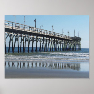 Poster Sunset Beach Pier North Carolina