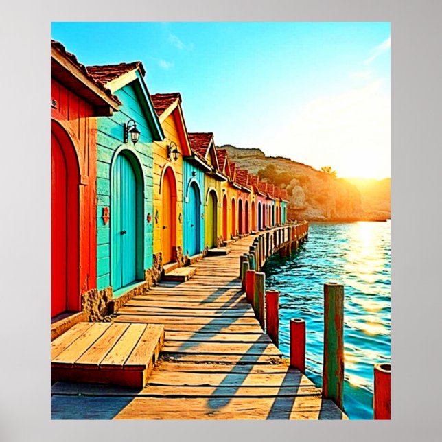 Poster Sunset Bliss : Hues Balnéaires (Devant)