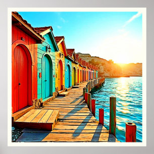 Poster Sunset Bliss : Hues Balnéaires