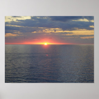 Poster Sunset Blue Ocean