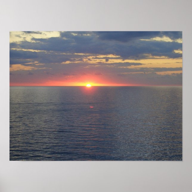Poster Sunset Blue Ocean (Devant)