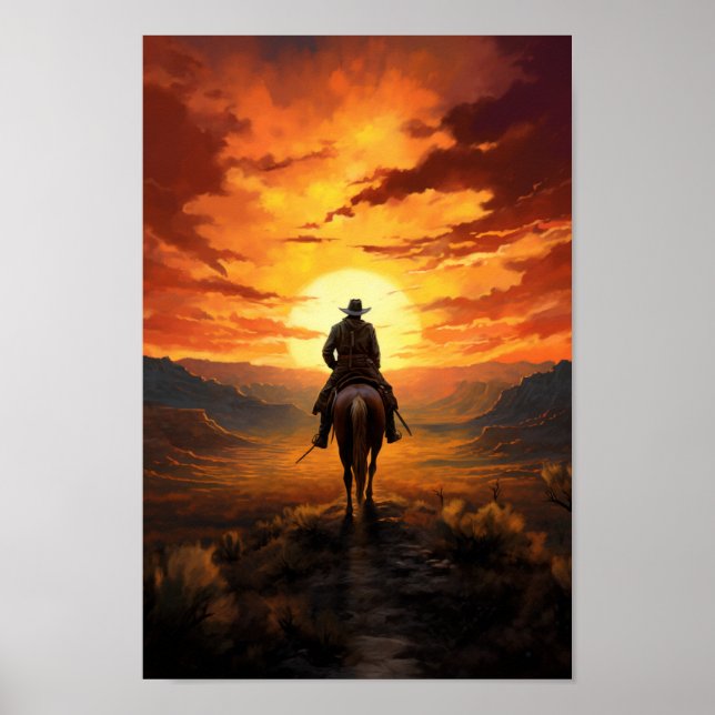Poster Sunset Cowboy (Devant)