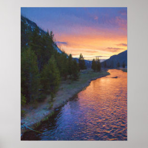 Poster Sunset de la rivière Madison