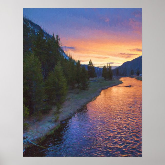 Poster Sunset de la rivière Madison (Devant)