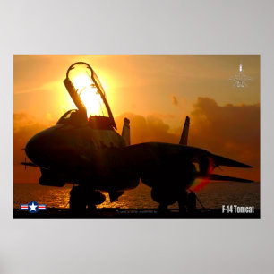POSTER "SUNSET" F-14 TOMCAT