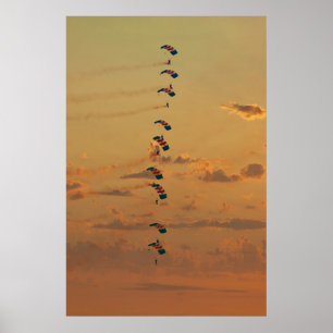 Poster Sunset Falcons Stack Formation