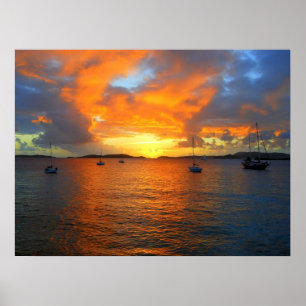 Poster Sunset, Frank Bay, St. John, U.S.V.I., 24 x 18