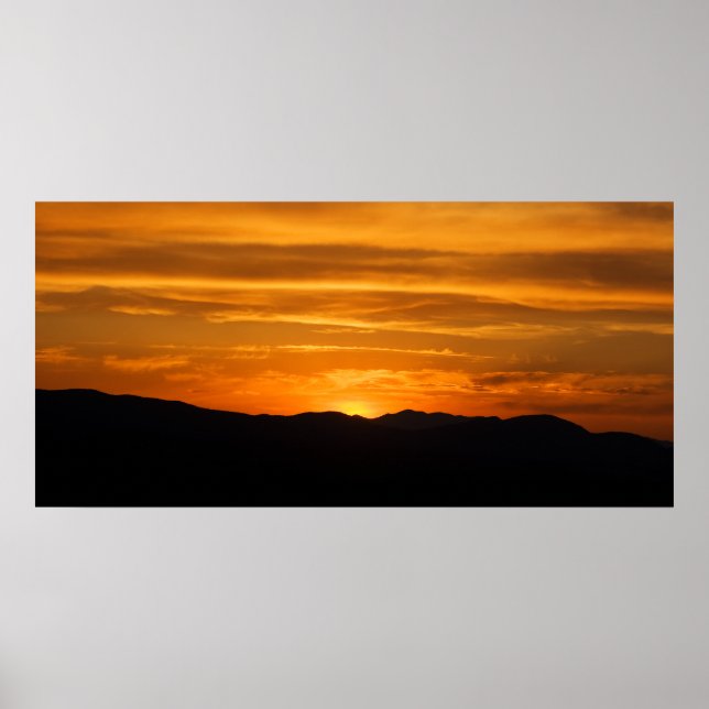 Poster Sunset Golden Mountain (Devant)